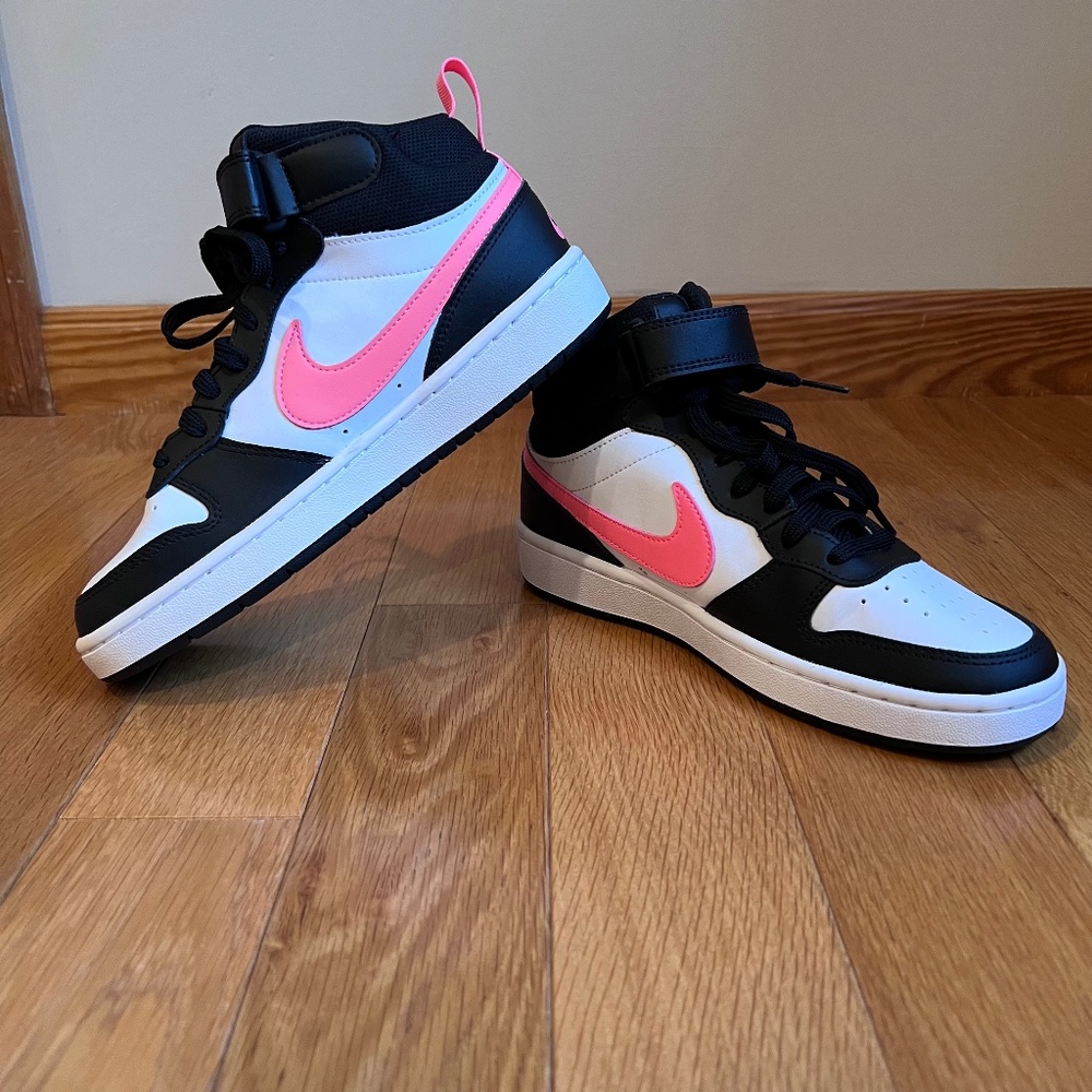 NEW Nike Court Borough Mid 2 in Black Pink
